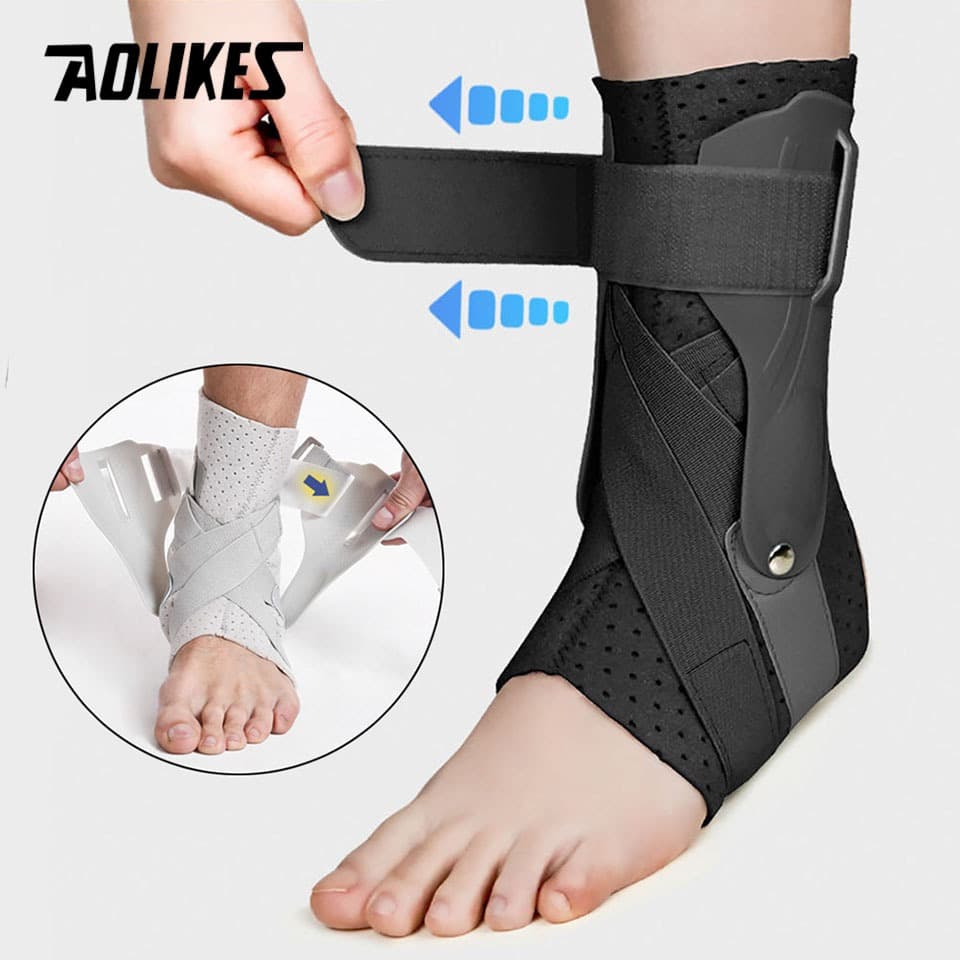 AOLIKES 1PCS Suporte De Tornozelo Para Com Estabilizadores Laterais Homem & Mulher Estabilizador Vôlei De Basquetebol