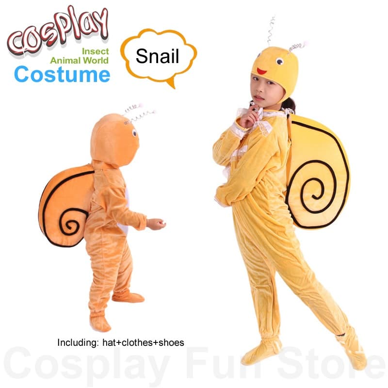 Fantasia de Caracol para Cosplay Infantil, Macacão de Personagem de Desenho Animado, Traje de Performance, Vestido de Da