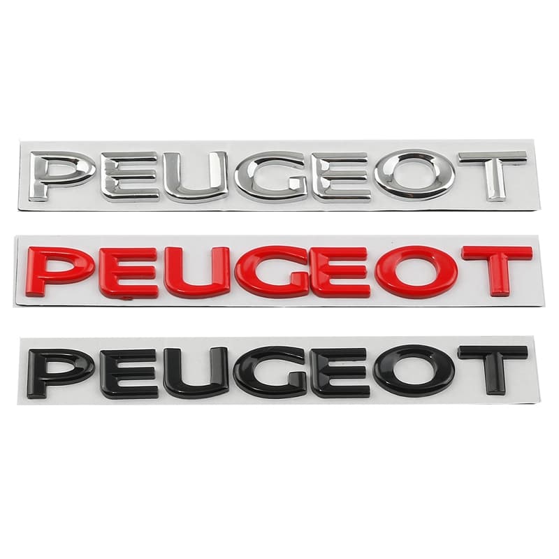 3D Metal Modificado Peugeot Logotipo Da Carta Adesivo Traseiro Emblema Do Carro Para