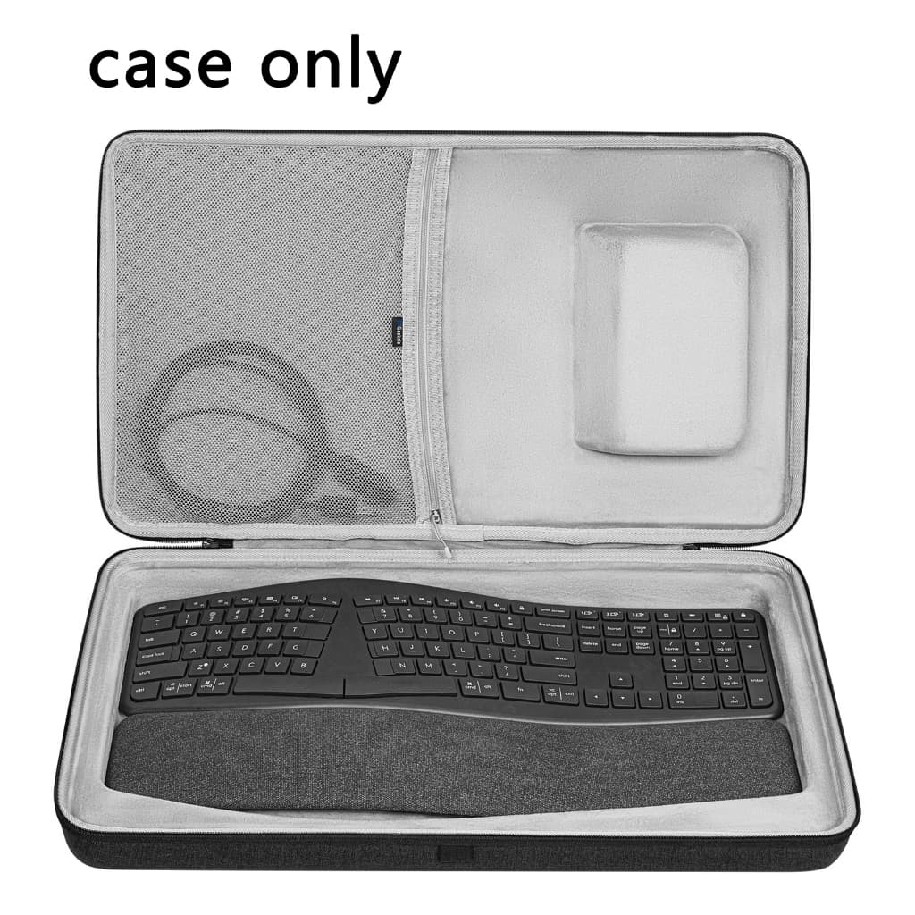 Capa Rígida Para Teclado Geekria Compatível Com Ergonômico Sem Fio Ergo K860 E Estojo De Transporte Combinado De Mouse M