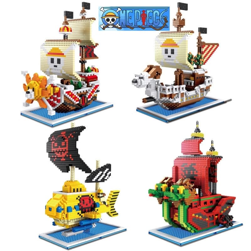 Compatibilidade Lego Partículas Blocos Brinquedos ONE PIECE One Piece Sonny , Wanli Sunshine , Lufei Qiaoba Versão Infantil Pirate Ship Puzzles Brinquedo educativo Presente de mesa ornamentos para meninos e meninas