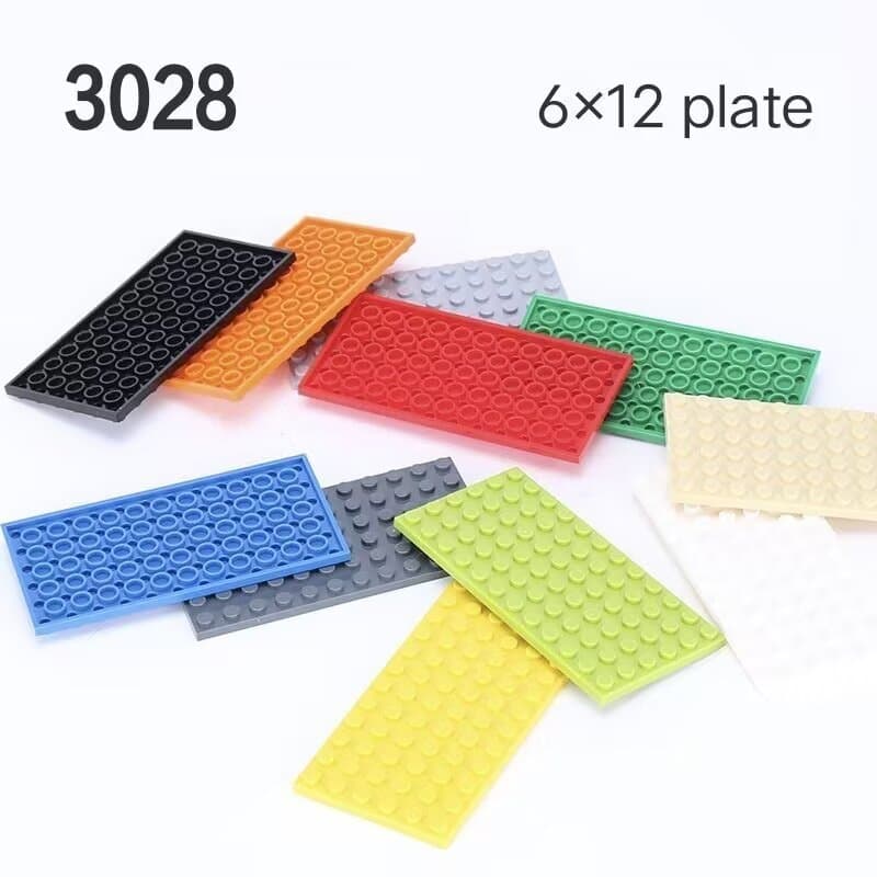 3028 blocos de construção montados de partículas pequenas MOC compatível 6x12 placa fina dupla face DIY