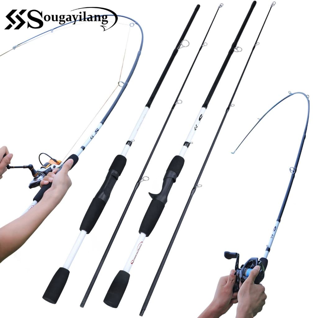 Sougayilang 1.7M/5.4FT Vara Giratória/Fundição De 2 Seções | Classificação De Isca 6-12LB De Pesca Portátil Ao Ar Livre