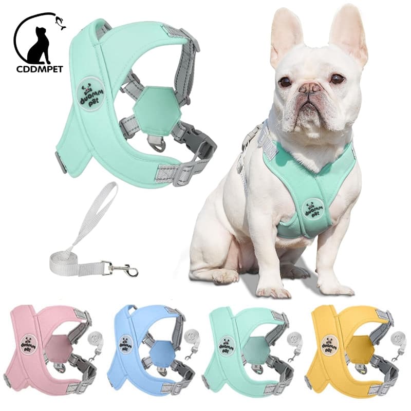 Coleira Peitoral Cachorro com Guia Para Cães Pequenos Meidum Em Forma De X Colete Refletivos