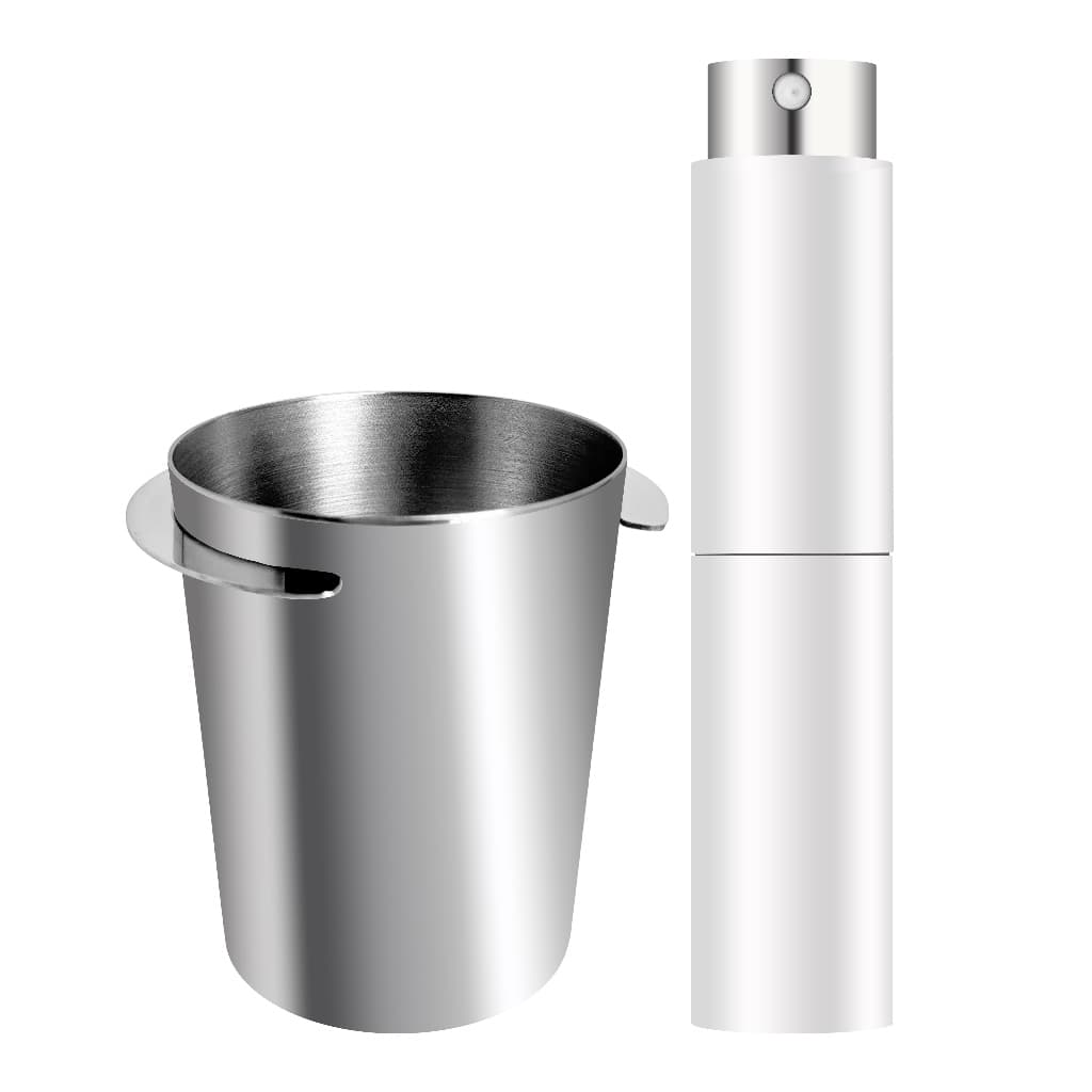 NEOUZA 51mm 58mm Xícara Dosadora De Grãos De Café E RDT Spray Bottle Set Alimentador De Pó Para Moedor