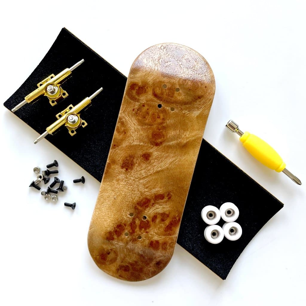 Conjunto De Fingerboard De Madeira De 34mm Com Rodas De Rolamento De Eixo Duplo Para Brinquedos De Skate Dedo