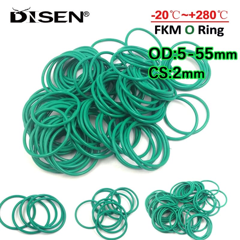 FKM O-Ring De Vedação Espessura CS 2mm OD 5-55mm FPM Prensa De Óleo E Borracha Fluorada Para Automóveis Resistentes Ao Desgaste