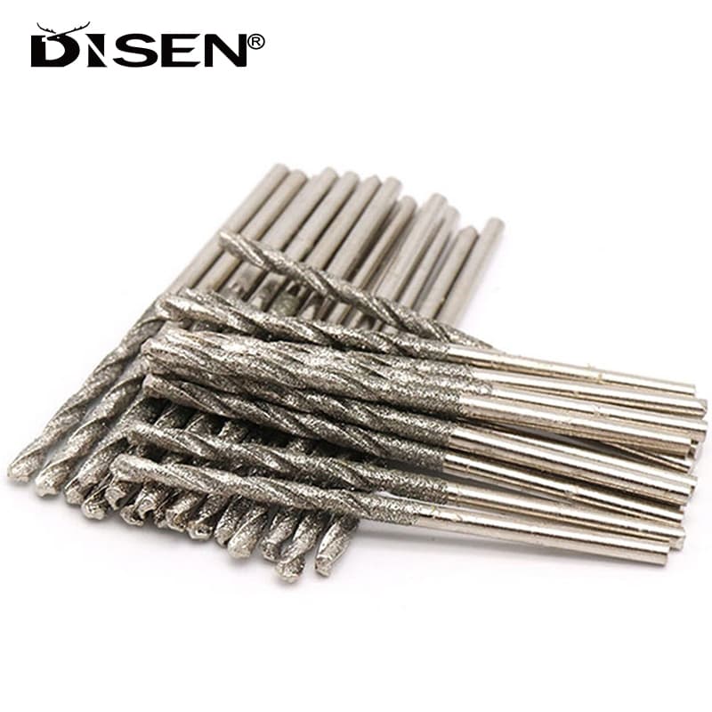 Broca Com Ponta Diamantada Revestida De Diamante Para Jóias De Vidro 0,8mm 1mm 1,2mm 1,5mm 1,8mm 2mm 2,5mm 3mm 3,5mm 4mm Perfuração De Furo
