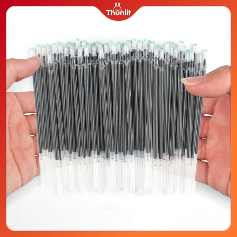 Nova Caneta Gel Thunlit Recarga 10 Peças 0.5mm Ponta De Agulha 13cm Preta Recargas Material Escolar De Escritório