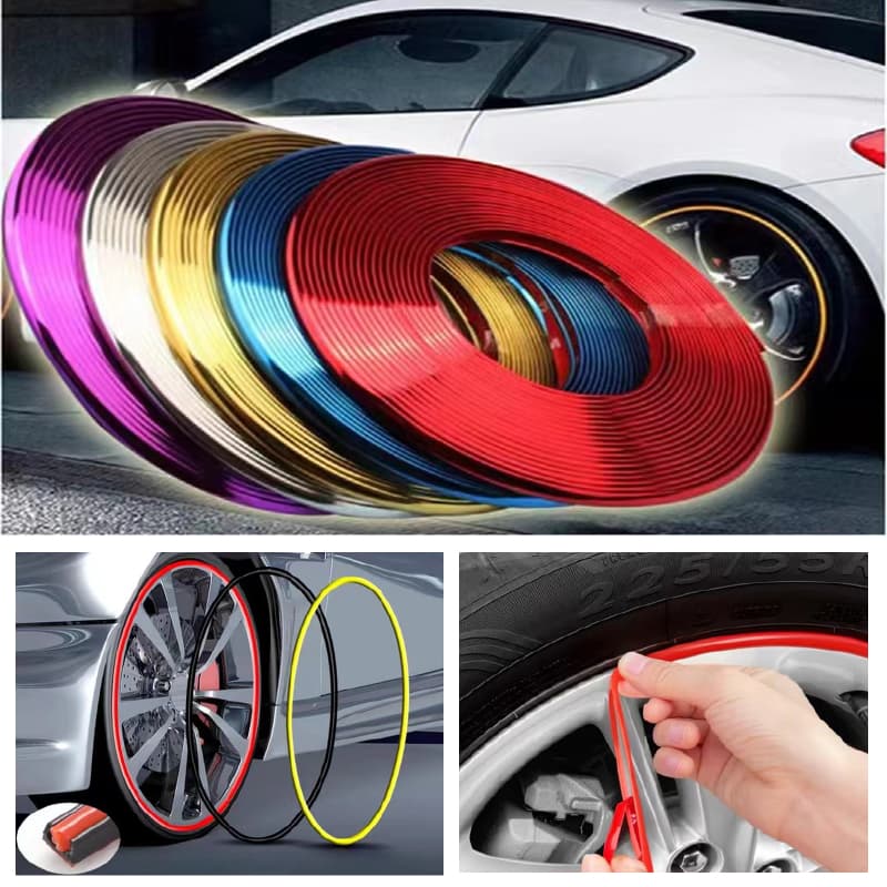 Decorações de carro anel de proteção de roda cor dupla camada Anti-colisão tira Universal adesivo de carro pessoal