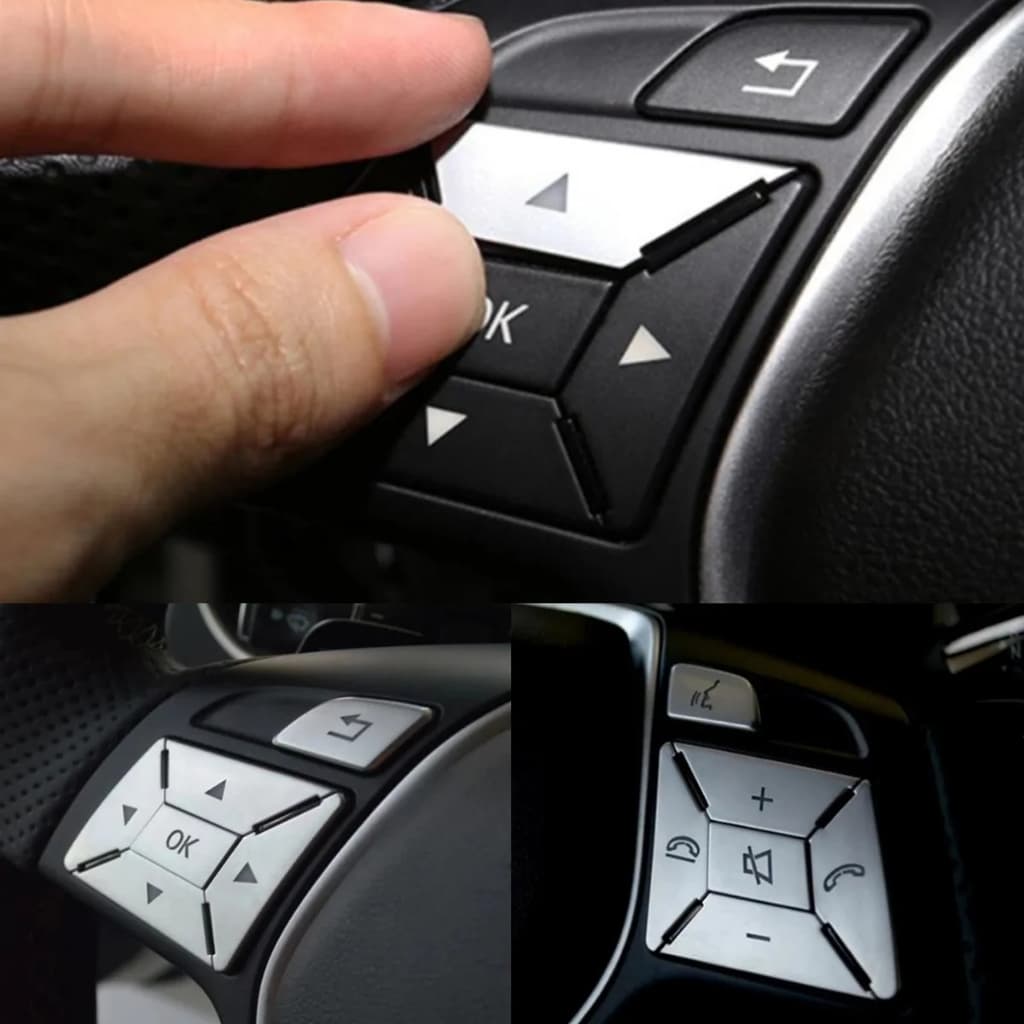 Interruptor Do Volante Carro Botão De Guarnição Adesivo Para Mercedes Benz A B C E ML GL CLA GLA GLK SL Classe W176 W212 W204