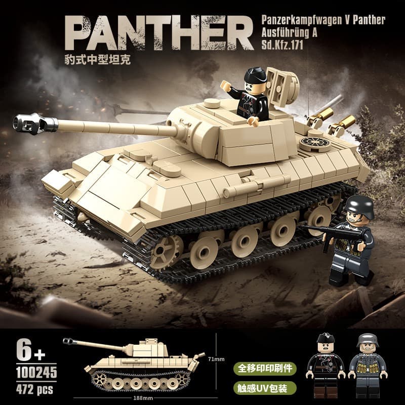Lego modelo de tanque da segunda guerra mundial, modelo de tanque pardo, montagem de série militar, brinquedos educativo