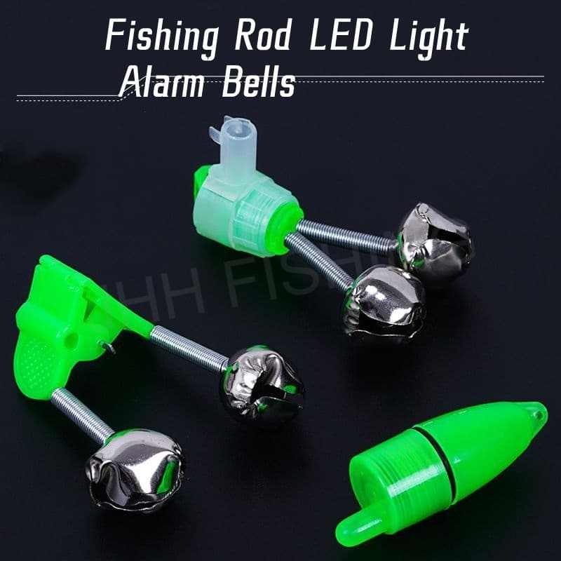 Sino De Alarme De Pesca Com Luz LED Isca De Vara Noturna Indicador De Sinos De Anel Duplo Ponta De Clipe