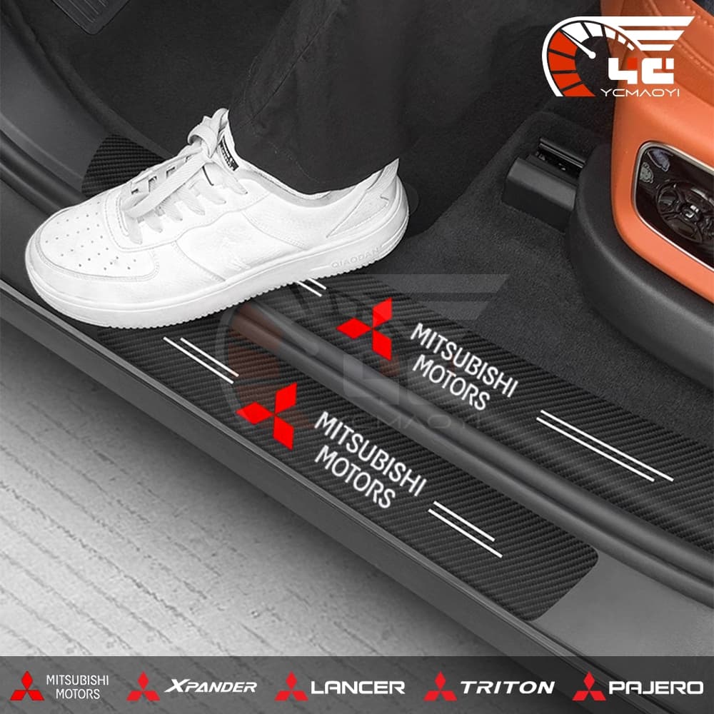 Mitsubishi Autocolantes Protetores De Soleira Da Porta Do Carro-Malas Traseiros Autocolante Traseiro Para Xpander Lancer Triton EVO ASX Mirage Pajero Acessórios