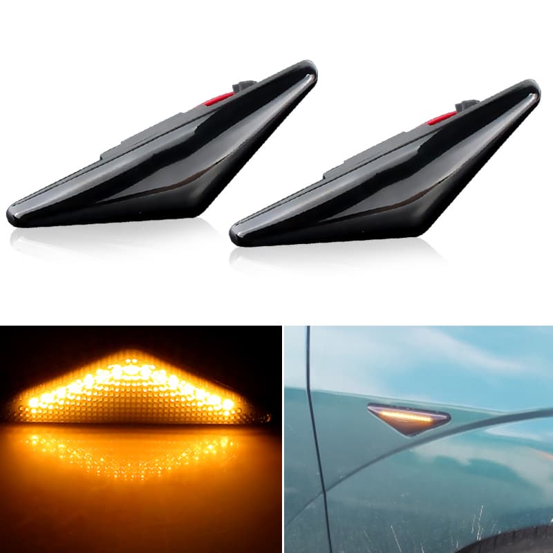 2Pcs De Fumaça Led Side Marker Luz De Sinalização De Volta Para Ford MONDEO 3 00-07 MK3 FOCUS MK1 98-04 Intermitente Seqüencial
