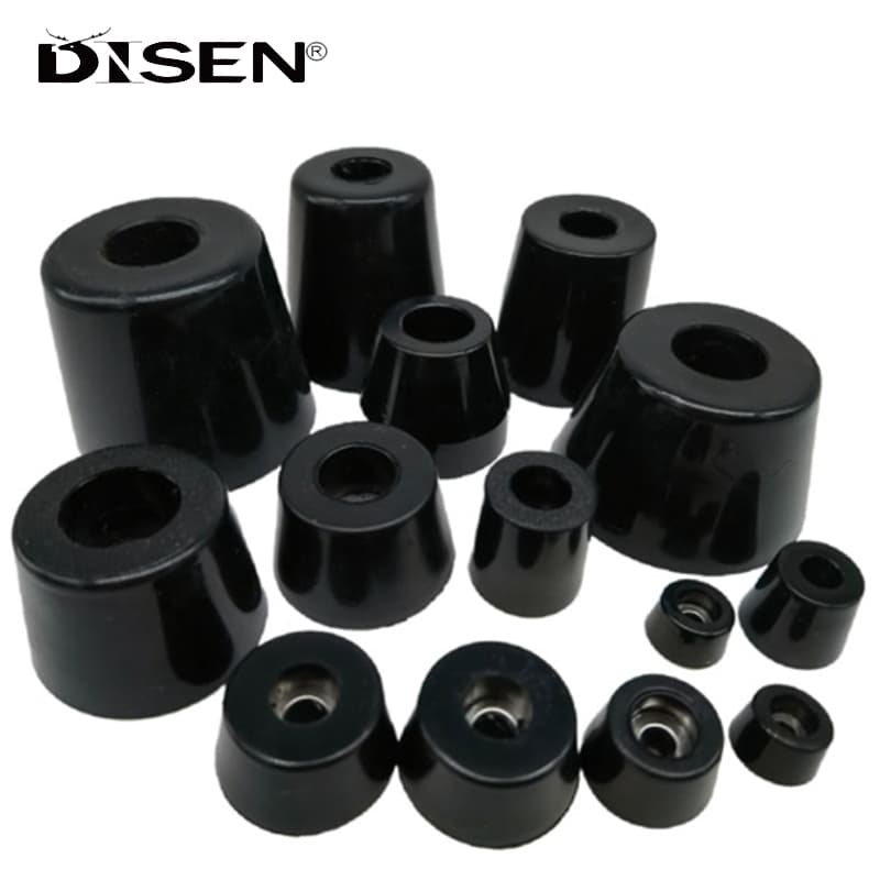 8Pcs Almofadas De Borracha Protetores De Piso Cadeira De Mesa Móveis Capa De Pés Coluna Gabinete Fundo Preto Dicas Absorventes Junta Antiderrapante