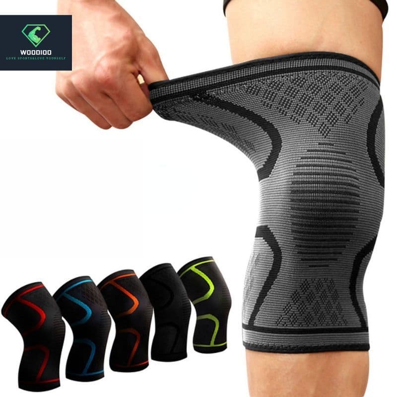 1 PC Joelheira Elástica Em Nylon Para Esportes Fitness/Faixa De Joelho Basquete/Vôlei
