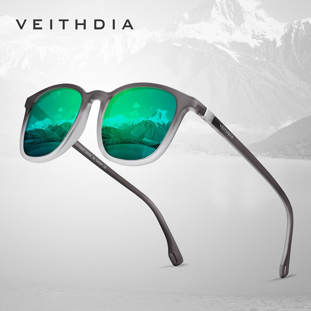 VEITHDIA Square Moda Colorida Polarizada Óculos De Sol Anti UV Para Mulheres E Homens Conduzindo 7520