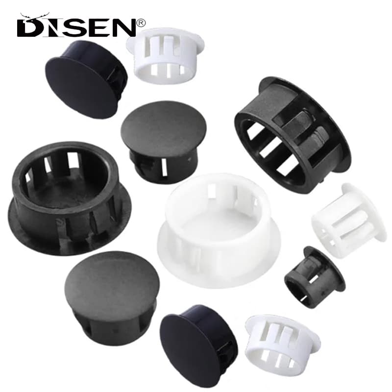 Plug De Encaixe Preto/Branco 6 8 10 14 16 19mm A 50mm Tampas De Plástico Tubo Bung