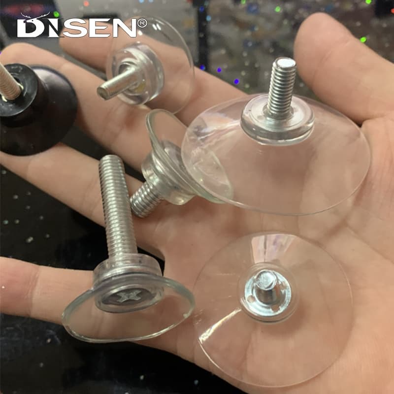 M6/M8 Ventosa De PVC Transparente Parafuso Vidro Porca De Giro Tampos De Mesa Ganchos De Armazenamento Gancho De Parede De Porta Dia 33mm-54mm