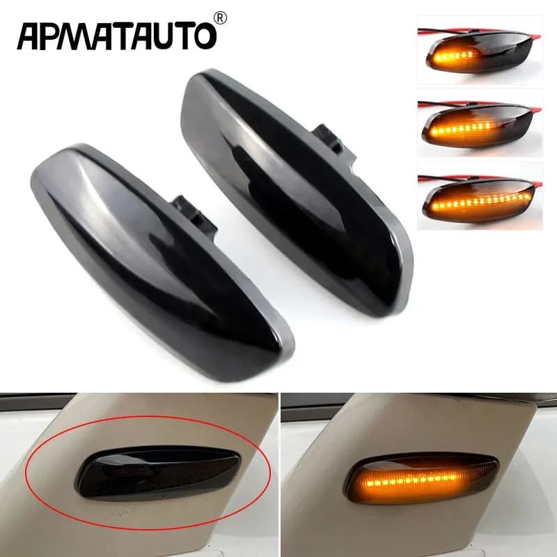 2pcs Dinâmico Para Citroen C3 C4 DS3/4 Peugeot 207 308 3008 5008 RCZ Partner LED Luzes De Marcação Lateral Luz De Sinalização De Direção