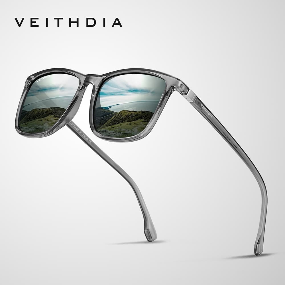 VEITHDIA Moldura Quadrada Masculina E Feminina Moda Polarizada Anti UV Óculos De Sol De Condução 7521