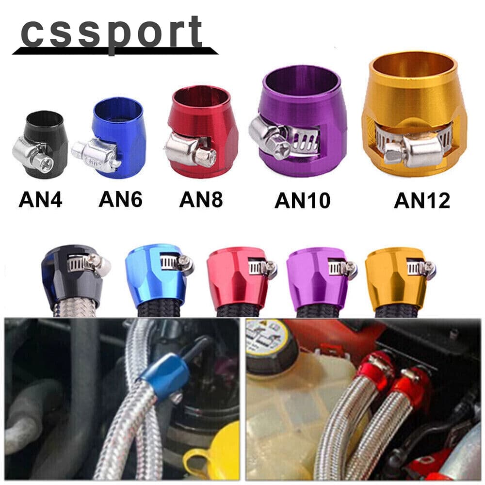 Linha de Combustível Mangueira Acabador AN4/AN6/AN8/AN10/AN12/42mm-50mm Braçadeira Acessórios Do Carro De Alumínio