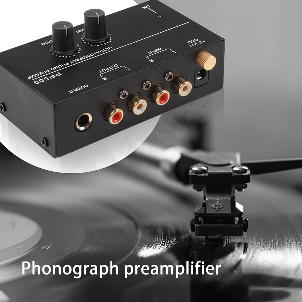 Pré-Amplificador Phono PP500 Com Controles De Volume De Nível Saída De Entrada RCA 1/4 " TRS Interfaces De Vinil LP