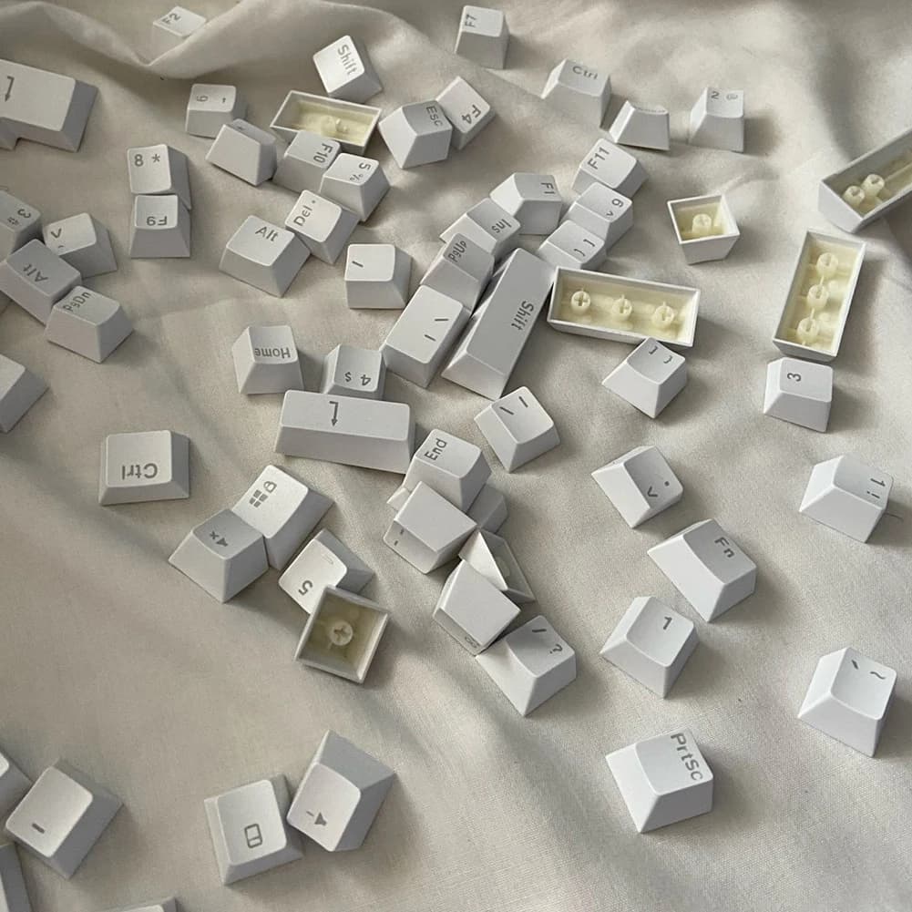 Adicionar 104 DIY única cor ABS rosa branco keycaps com luz de fundo à lista de desejos