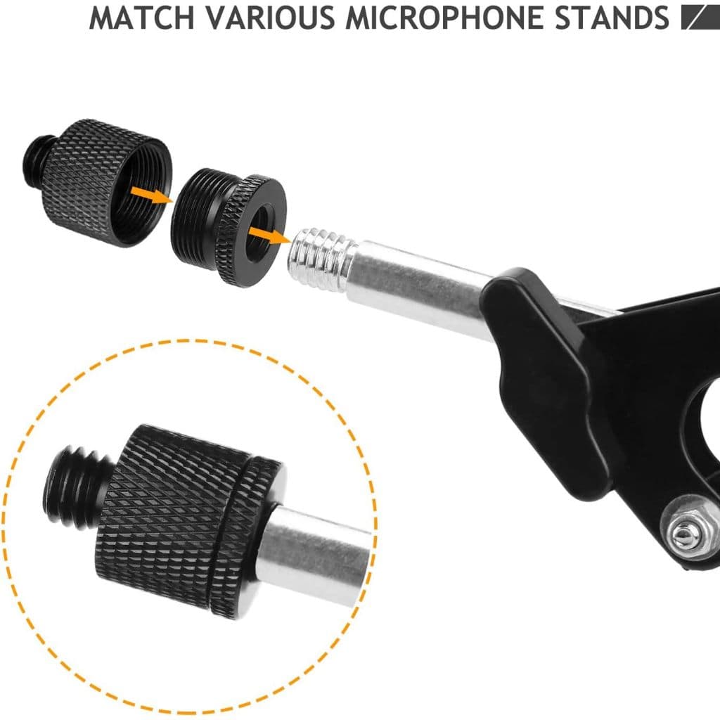 Adaptador De Suporte De Microfone 5/8 Fêmea Para 3 Macho E Rosca Adaptadora De Parafuso Tripé De Câmera 2 Pacotes