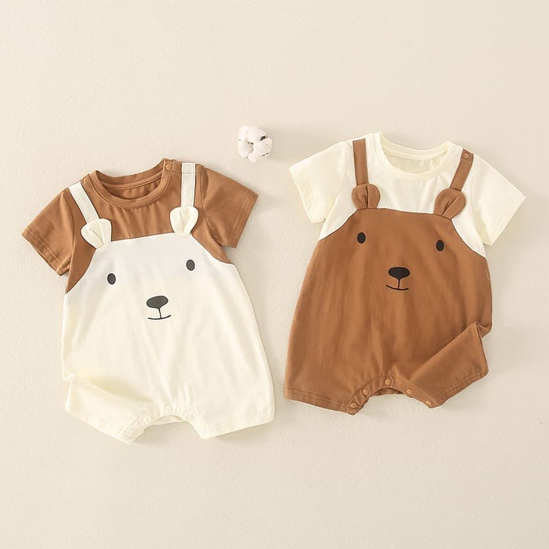Macacão Para Bebês Recém-Nascidos Meninos E Meninas De Manga Curta De Verão Romper Cotton Materialbaby Clothes