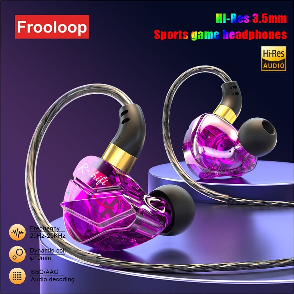 Fone De Ouvido Jack 3.5mm USB Tipo C HiFi In Ear Sport Estéreo Controlado Por Fio Com Microfone Para Computador Samsung Decodificador ABC AAC 20Hz-20KHz