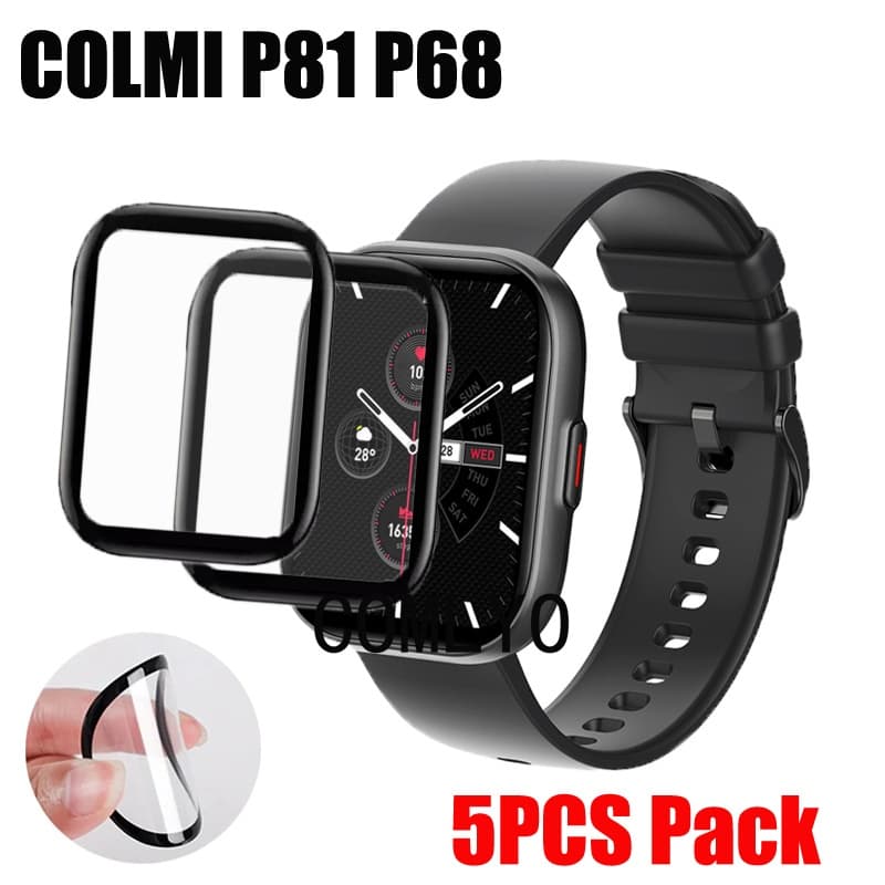 Para COLMI P81 P68 Protetor De Tela Smartwatch Relógio Inteligente De Cobertura Completa Filme 3D Curvo Filmes Macios