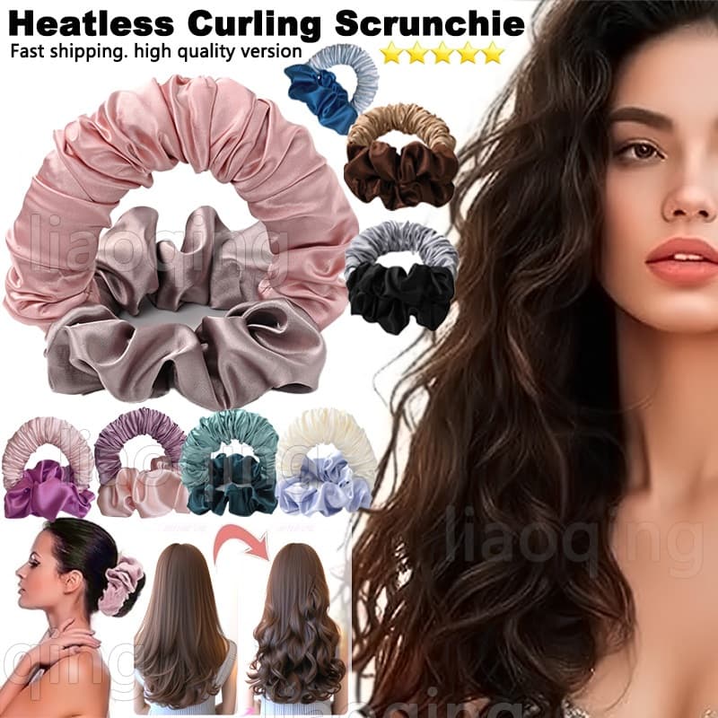Macio Sem Calor Curling Headband Nenhum Rabo De Cavalo Hairband Cabelo Curler Scrunchie Preguiçoso Rolos Magia Cabeleireiro Ferramentas Para As Mulheres Longo