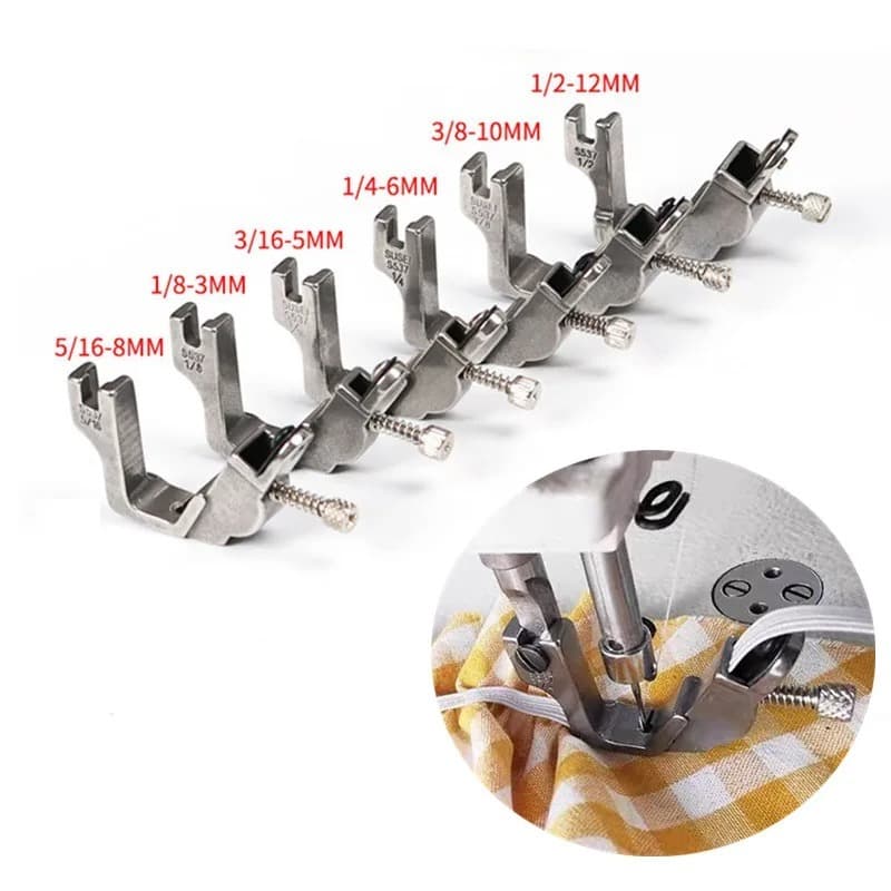 Sapata Calcador Prega Elástico Tensor S537 Reta Industrial 1/8 3/16 1/4 5/16 3/8 1/2