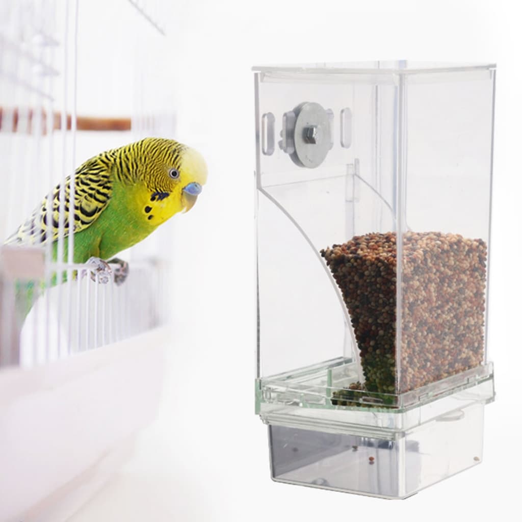 1PCS Alimentadores De Pássaros Acrílico Fácil De Instalar Distribuidor Automático Transparente De Alimentos Para De Estimação Periquitos Pequenos E Médios