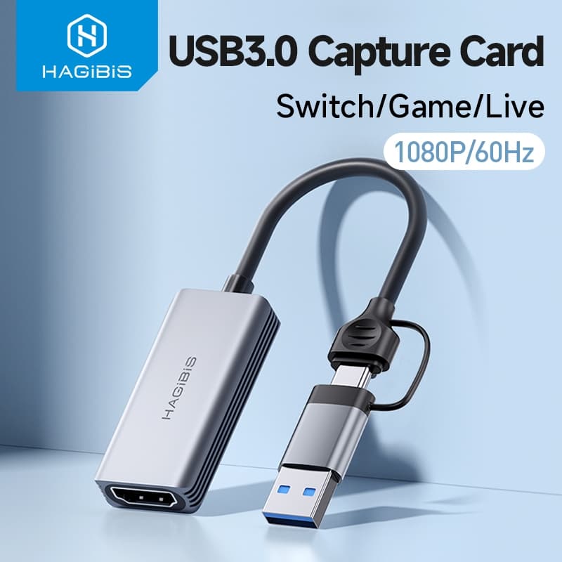 Placa De Captura De Vídeo Hagibis USB 3.0 Compatível Com HDMI Para/Tipo-c Game Grabber Record ms2130 Switch Xbox PS4/5 T