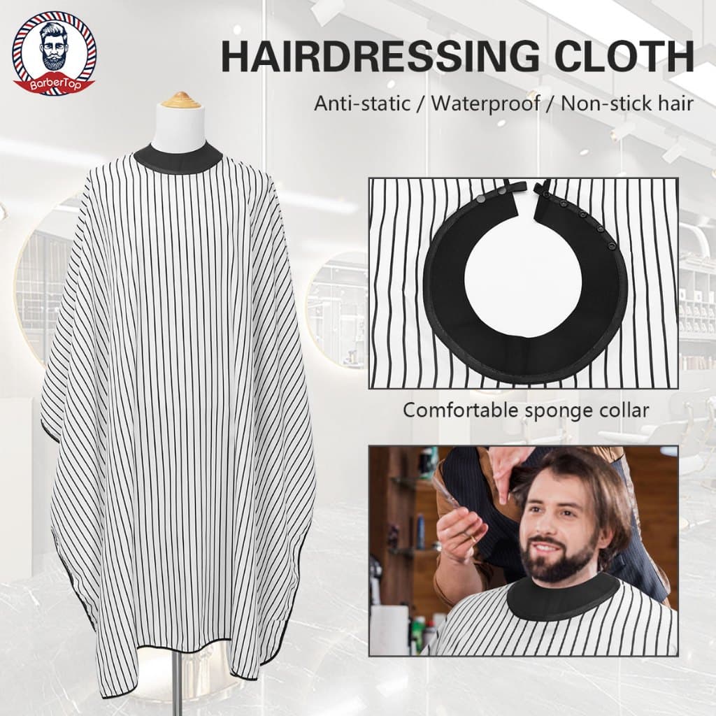 Capa De Corte De Cabelo Com Fecho Ajustável Cabeleireiro Antiestática À Prova D'água Para Salão De Beleza Barbeiro Capas