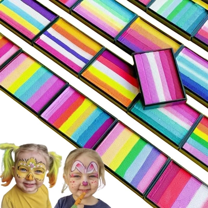 50g Pintura Facial Bolo Dividido Arco-Íris neon Fluorescência Delineador À Base De Água Corporal Não Tóxica Maquiagem De