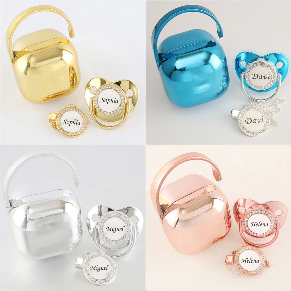 Personalizado Conjunto Pacifier Pacifier Caixa Pacifier Conjunto de 3 peças Portátil