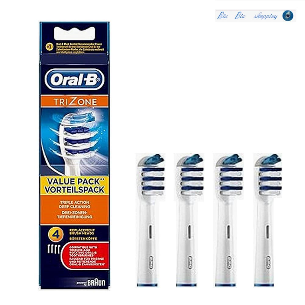 Cabeças De Substituição De Escova De Dentes Elétrica Oral-B EB30 Trizone , 4 Contagens [Limpeza Profunda De Ação Tripla]