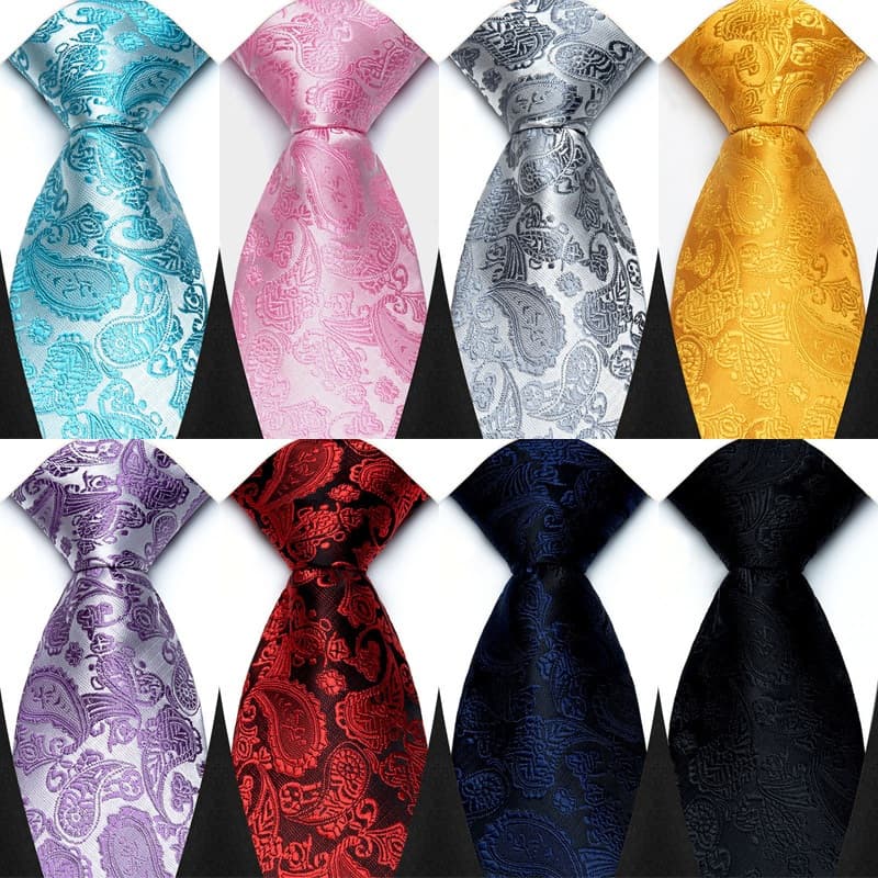 Gravatas Masculinas De Luxo De 8 Cm Paisley Cor Sólida Formal Vestido Clássico Gravata Corbatas De Negócios Para Homem J