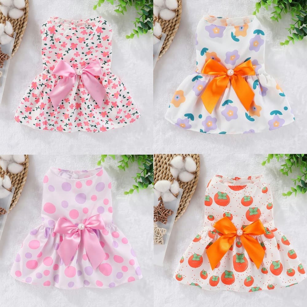 Roupas Para Cães , Finas De Primavera E Verão Gatos , Saias , Desenhos Animados Frescos Fofos Teddy Bomei , Vestidos De