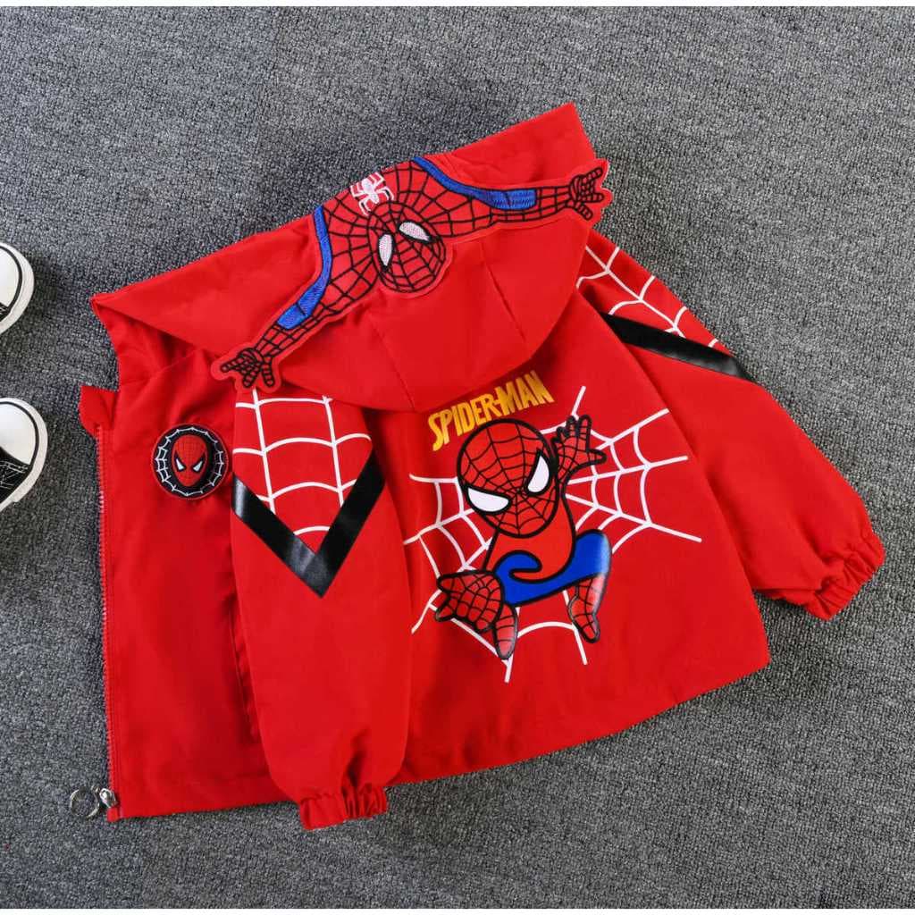 Novo Casaco Jaqueta do Homem-Aranha para meninos Primavera Outono Desenho animado Casaco com capuz