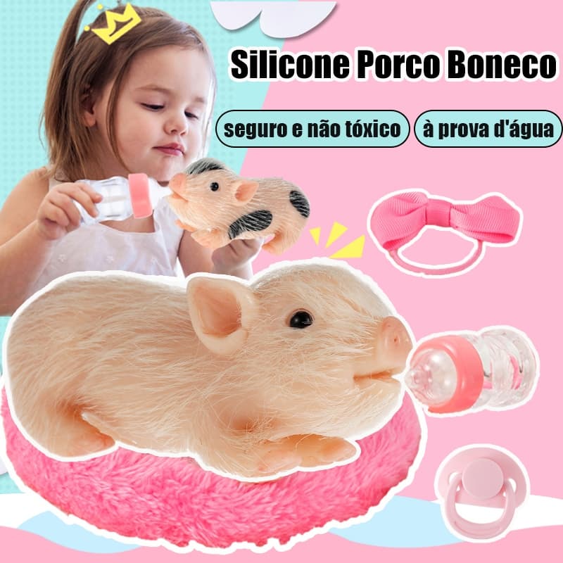 Reborn Boneca De Silicone De 6 Polegadas Para Porco Mini Macia Lifelike Doll Fofa Miniatura Renascida Crianças Gift