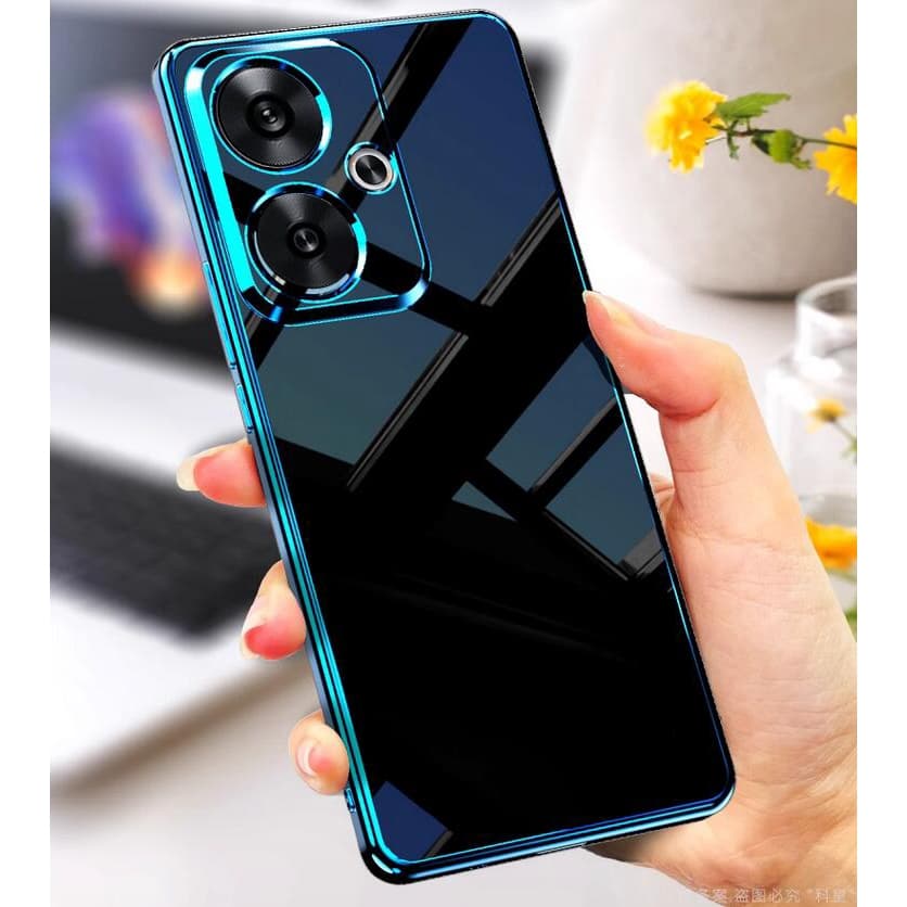 Xiaomi POCO F6 Pro Soft Case Luxury Plating Transparent Silicone Shockproof Bumper Back Cover
