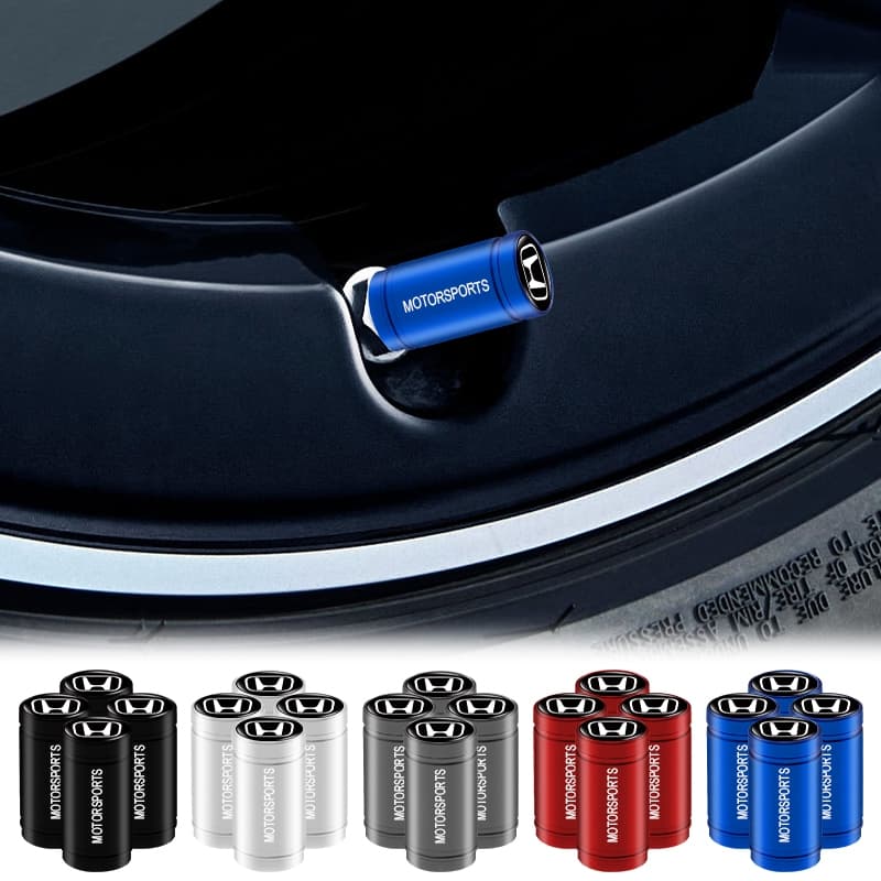 4pcs Sport Styling Car Tire Pneu Tampão De Ar Parafusado Logotipo Do Carro Cilíndrico Válvula Para Pneus Honda TYPER Civic XR-V HR