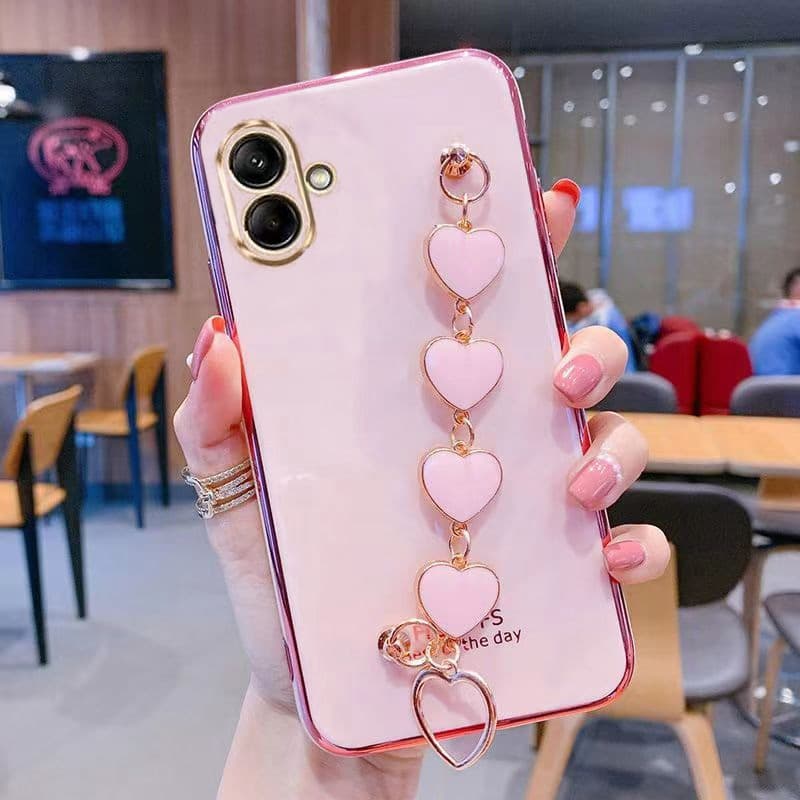 capinha samsung a04 a04e Caixa De Telefone Eletroplatada A04 A04E Bracelete Do Amor