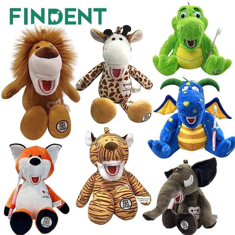 Brinquedos De Pelúcia Dentária Escovando Dentes Modelo De Ensino De Animais Bonitos Educação Infantil Brinquedo Clínica Decoração Presentes Dentários