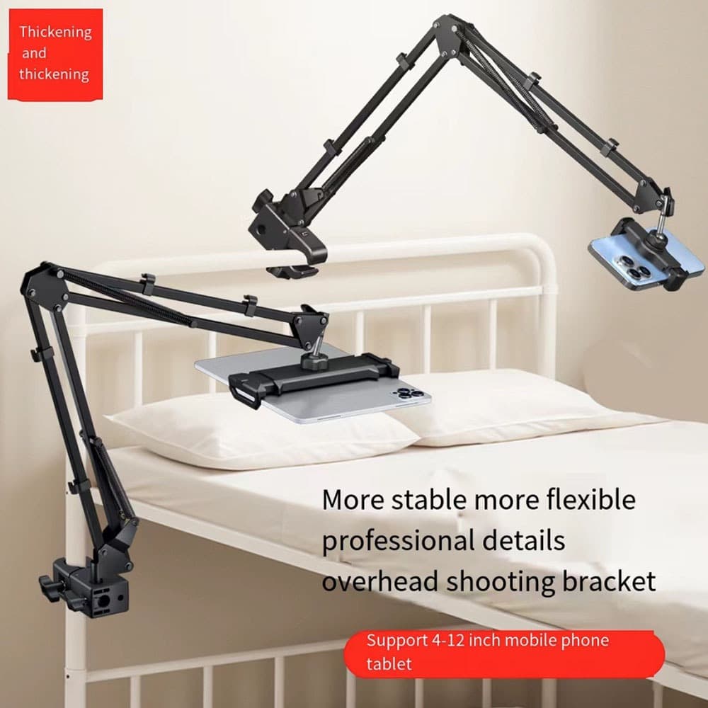 Metal Cantilever Suporte Do Telefone Celular Preguiçoso Tablet Titular Multifuncional Ao Vivo Desktop Cama Tripé Clipe